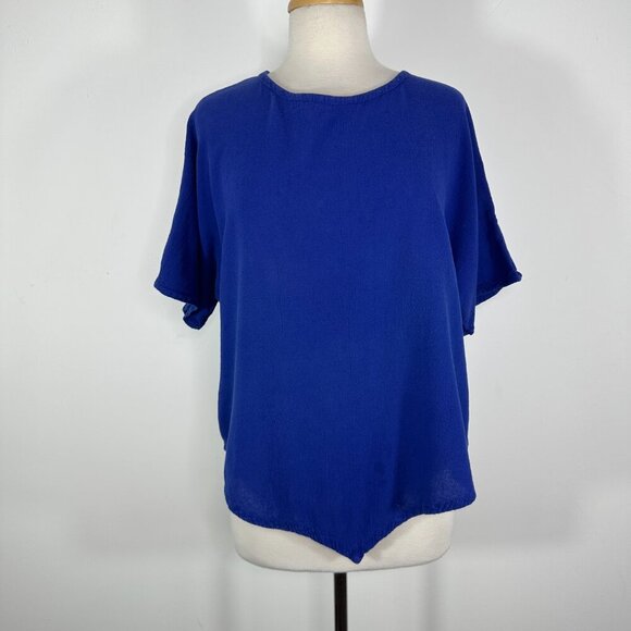 Oh My Gauze Size 2 Blue Cotton 2Pc Short Sleeve Buttons Blouse & Top Lagenlook - Picture 10 of 16